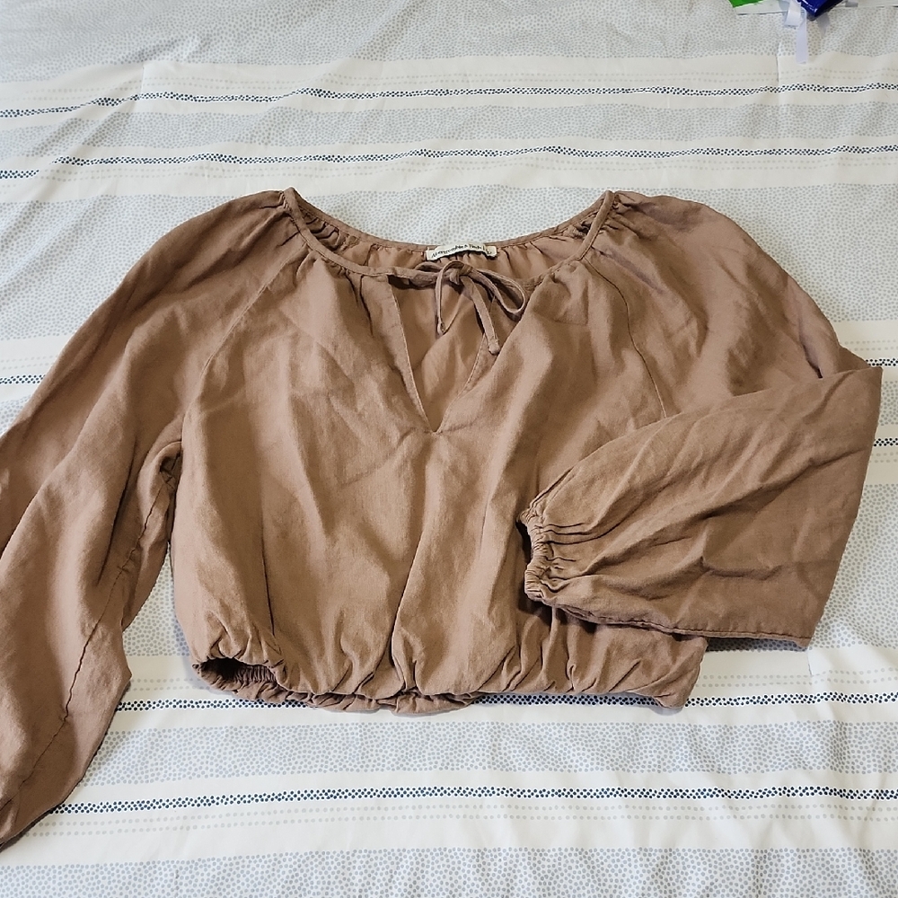 Abercrombie & Fitch Linen Cotton Blend Top